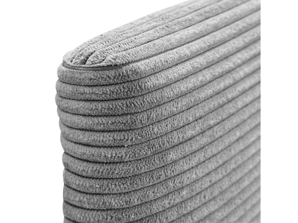 Decohaute Plain Corduroy Headboard 90x115 with Bed Legs 80/90 - Grey CLXY08428