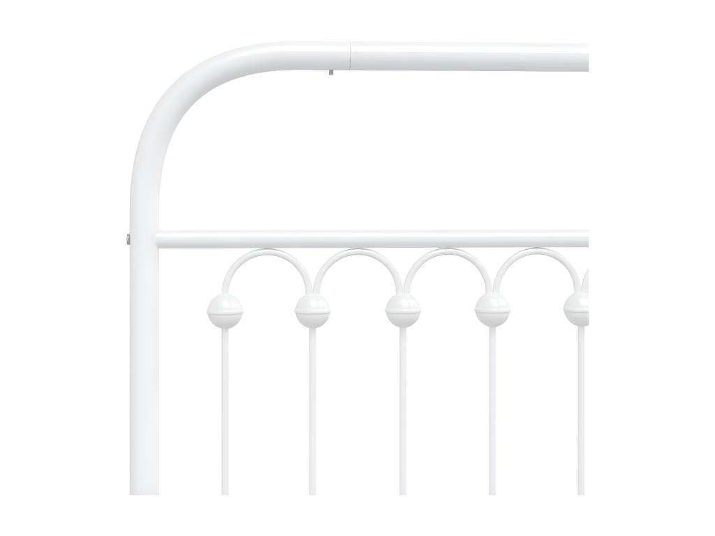 Metal bed frame with white headboard 140x190 cm BSME31613