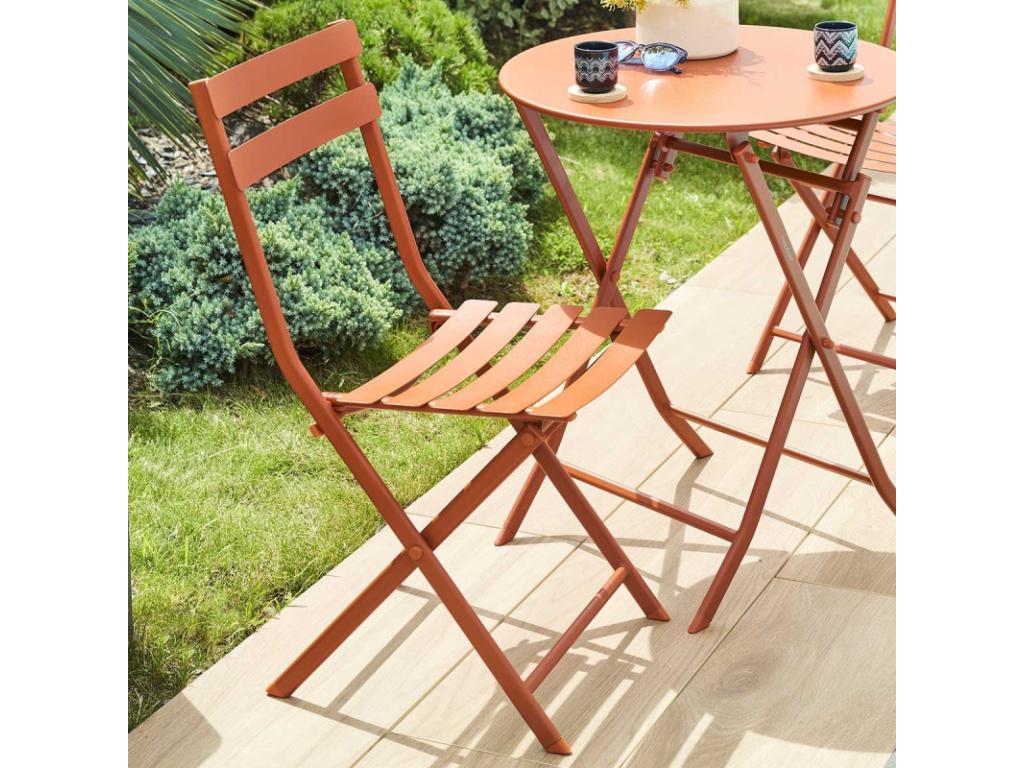 Decohaute amber folding metal chair QTBD57636