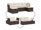 6-piece brown resin wicker garden furniture set with cushions CYTT91720