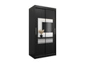 Domopure Sliding Door Wardrobe 200/100/62 2 Doors Black/Black SZJG34721