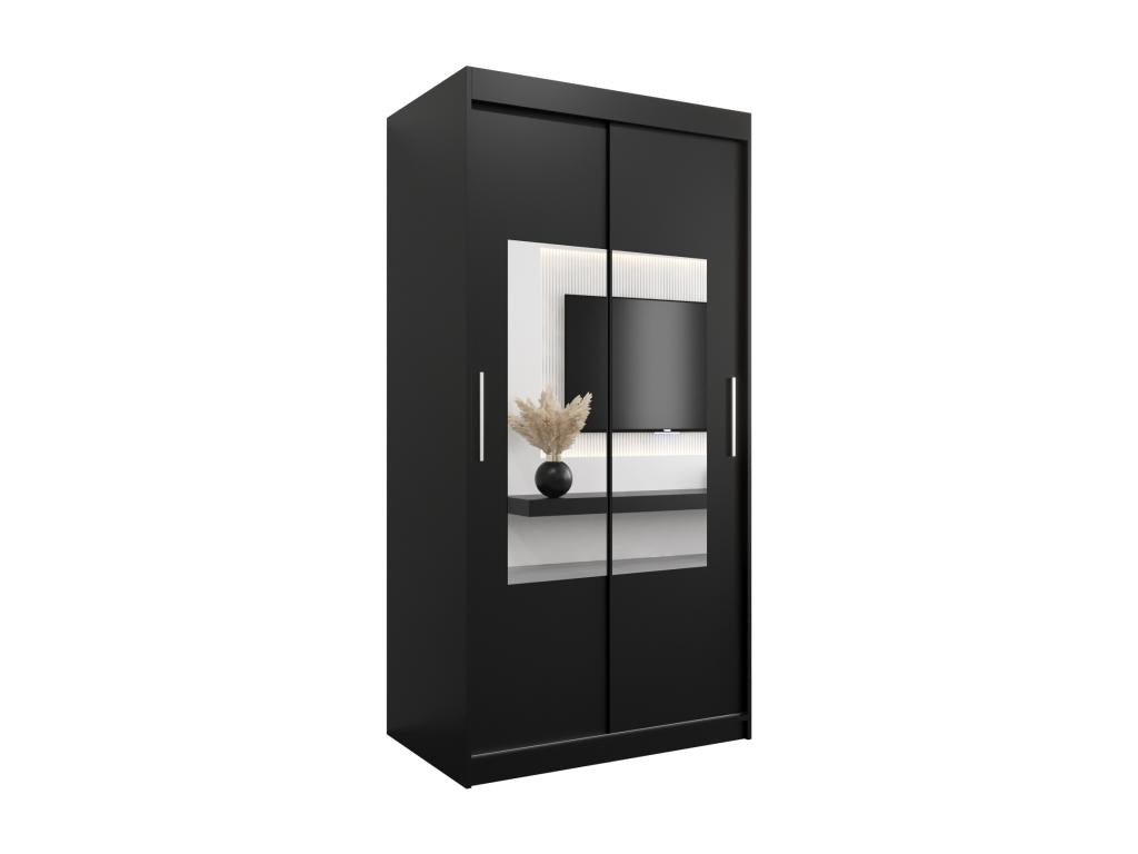 Domopure Sliding Door Wardrobe 200/100/62 2 Doors Black/Black SZJG34721