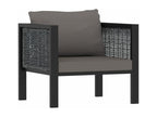 6-piece garden furniture set with cushions, anthracite wicker resin, LDZA54837