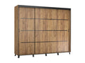 Decohaute gold and black wooden bedroom wardrobe with 2 or 3 sliding doors - 4 sizes - Width 250 cm PZOX85030