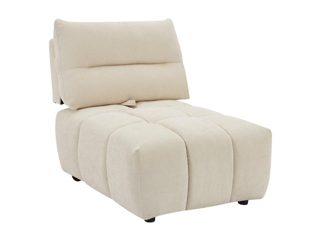 Decohaute UYPJ45862 Beige Textured Fabric Armchair with Adjustable Backrest