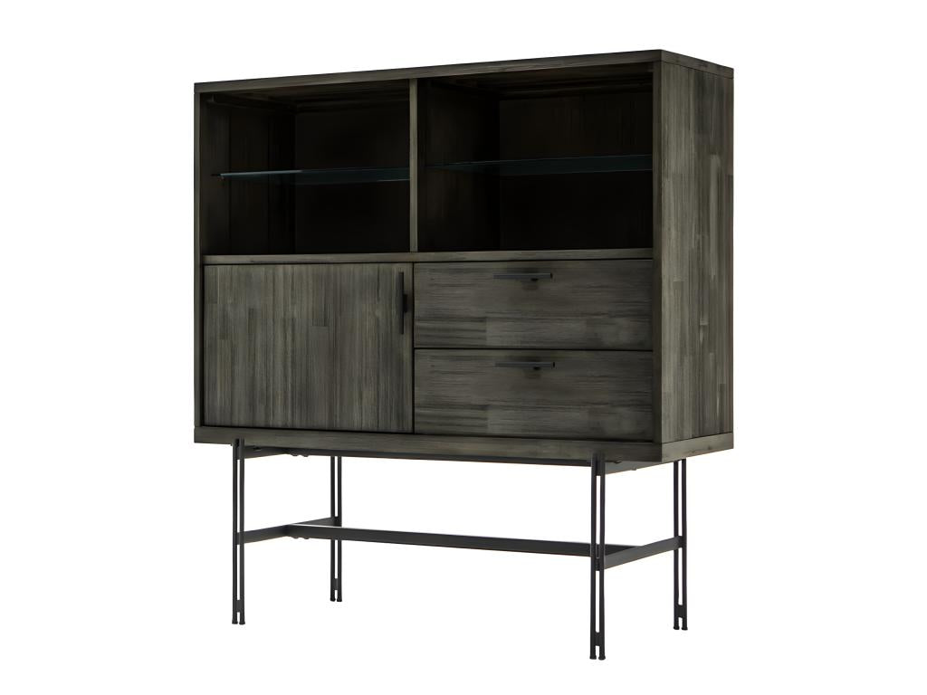 Decohaute solid ash-colored wooden sideboard with black metal legs - Decohaute ZMUH50688