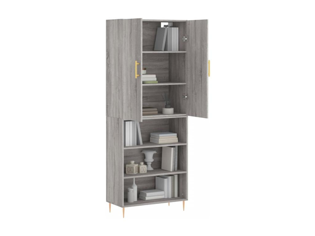 Decohaute tall sideboard, grey, 69.5x34x180 cm, engineered wood, FTOJ81580