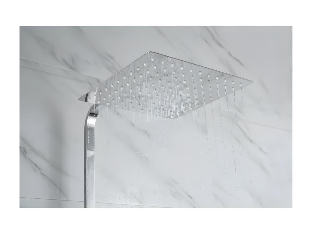 Shower column - Thermostatic mixer - Square overhead shower 30x30 cm - Decohaute WJDB69623