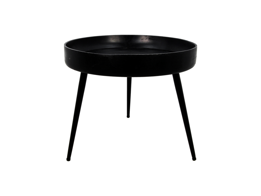 Decohaute - Side table - mango wood and iron - black - 50 cm - h 42 cm UGWT86397
