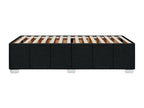 Black bed frame without mattress, 100x200 cm, fabric HDQU33027