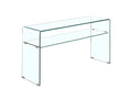 Rectangular console table, 125 cm long, with tempered glass and glass shelf - ICE XVHB22834