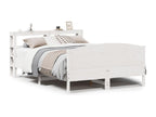 Bed frame without mattress, white, 135x190 cm, solid pine wood, IFVM16240