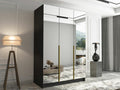Decohaute 196 Gold - Black Wardrobe 215x150x58cm Wardrobe Doors With Hinges XYBO33525
