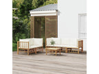 Decohaute BZSS07919 6-piece garden furniture set with cream-white cushions