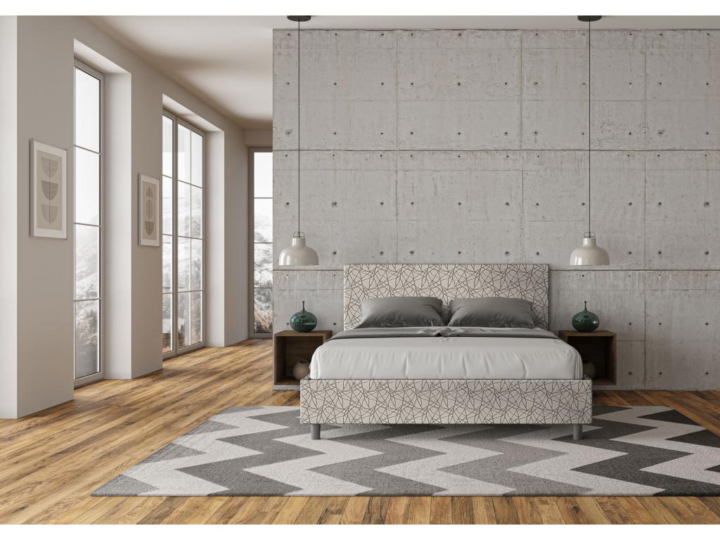 Upholstered bed without slatted base, 160x200 cm, Decohaute 02 grey fabric, Decohaute BHJF55588