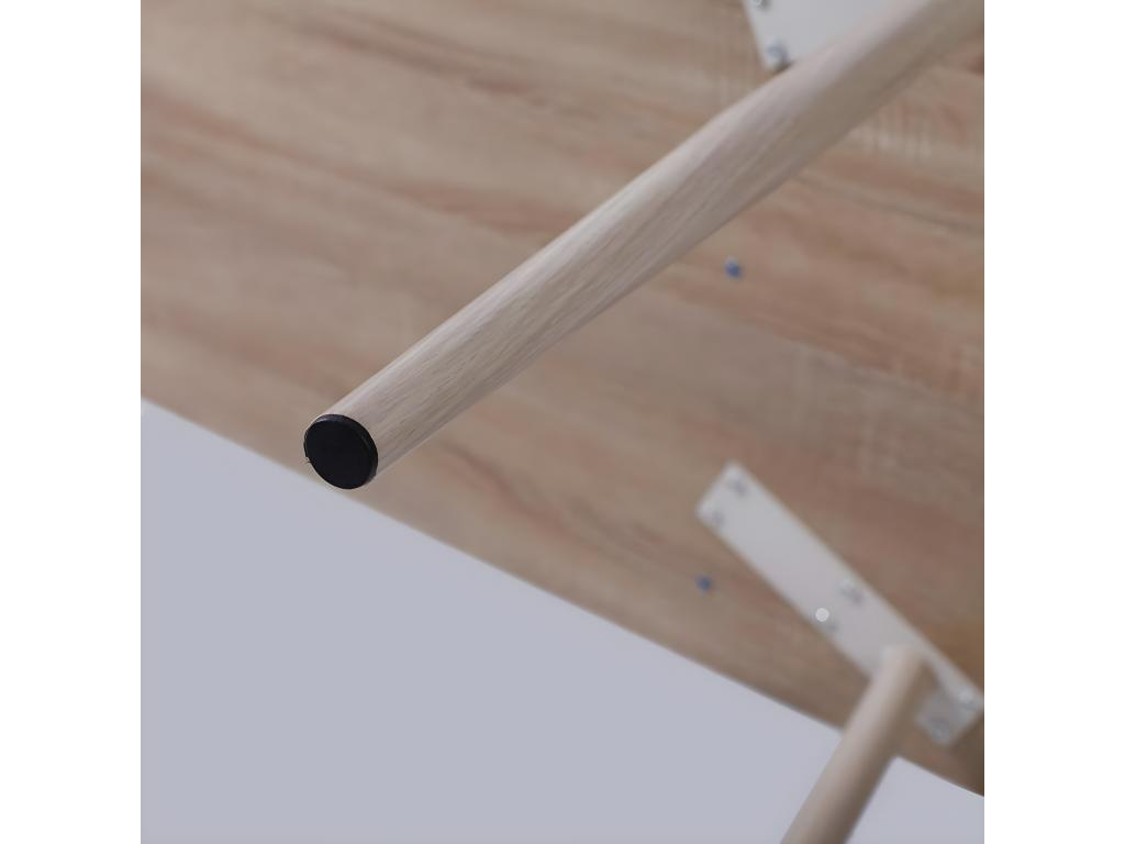 Computer desk with three beige wood-effect panels, 120x58x77 cm, 19 0000539 EWBG84312