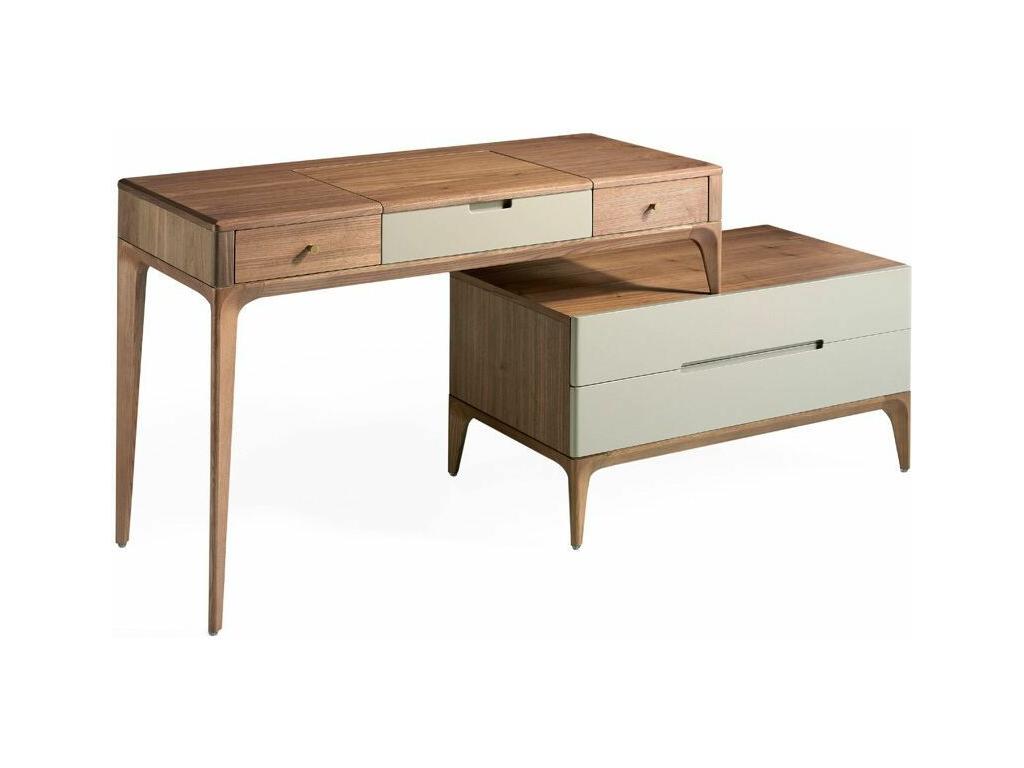 Decohaute-Couleur AMJG43586 lacquered walnut wood dressing table with 4 drawers