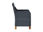 9-piece dining set with cushions, dark grey wicker resin, 10 PRIT42104