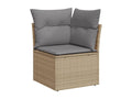 Garden furniture set with cushions, 8 pieces, méChezlova beige woven resin WHSB30522