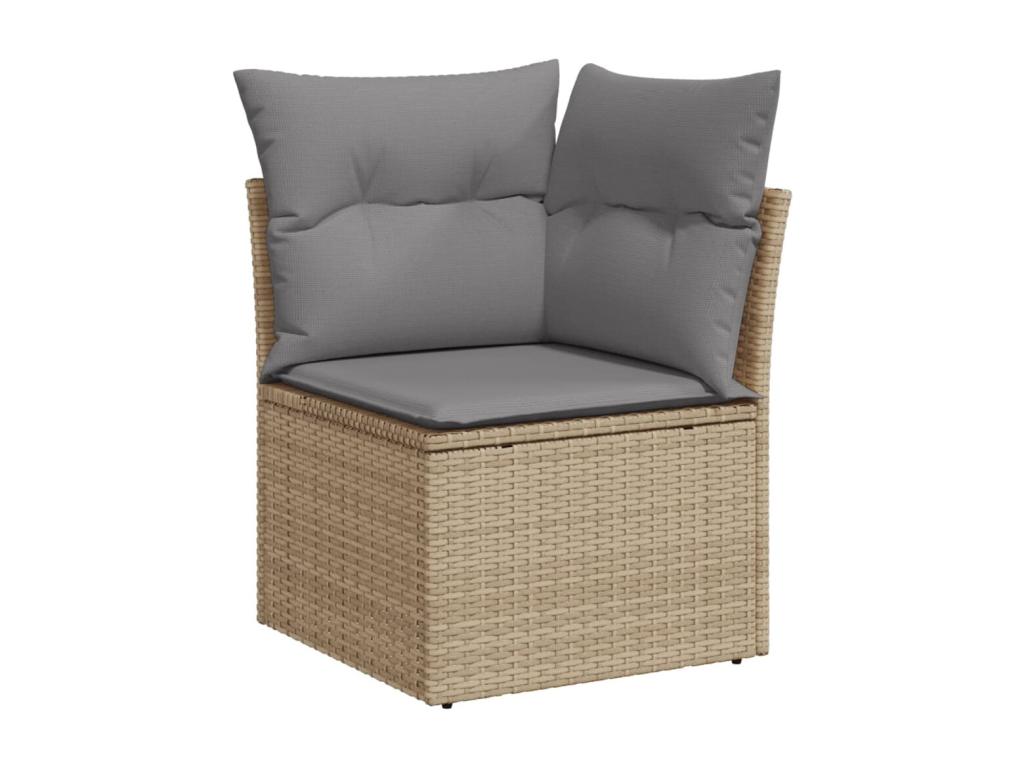 Garden furniture set with cushions, 8 pieces, méChezlova beige woven resin WHSB30522