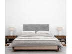 Decohaute Plain Corduroy Headboard 90x115 with Bed Legs 80/90 - Grey CLXY08428