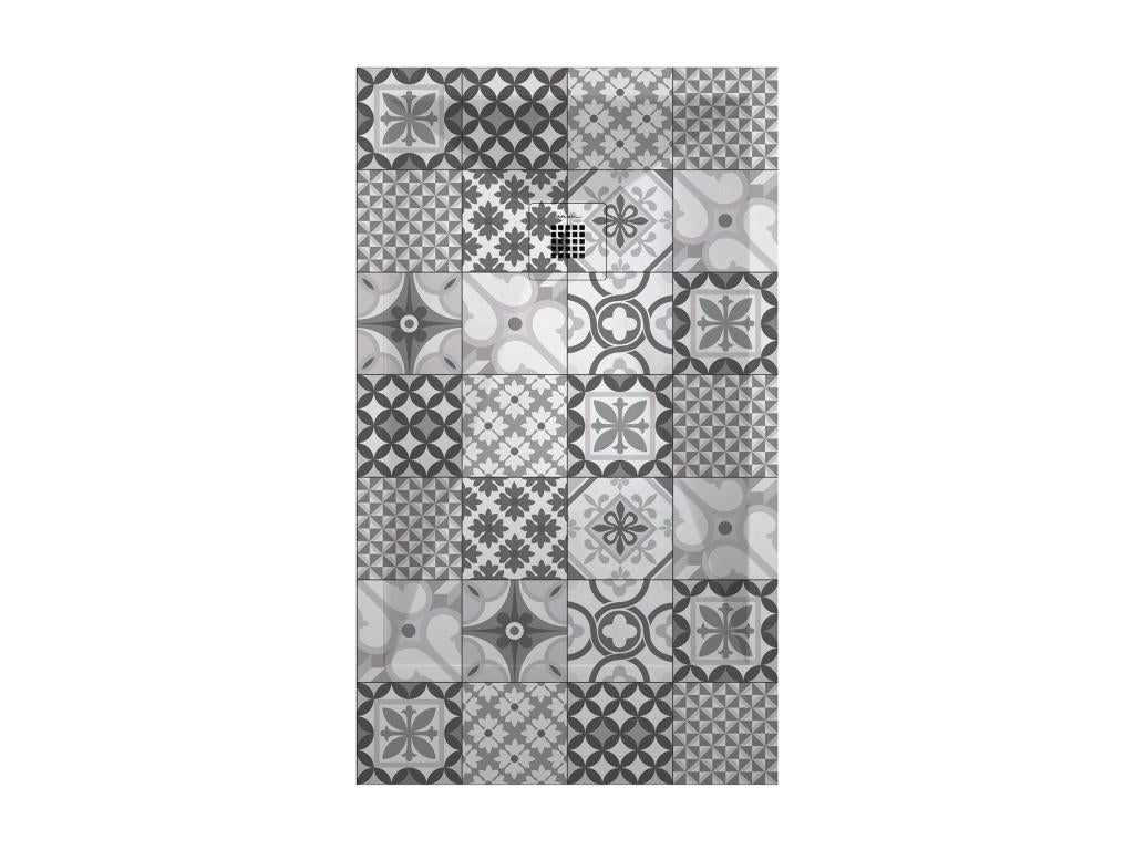 BN Hydraulic shower tray, smooth finish, Decohaute 3D color grid - 80x80 cm BIOA22167