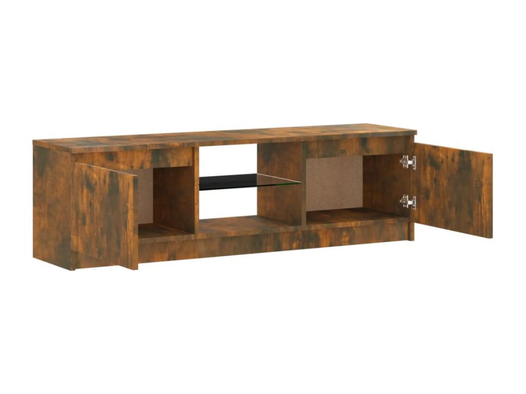 TV stand with LED high-decoration, smoked oak, 120x30x35.5 cm, SALI42270