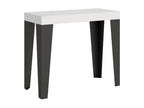 Extendable console table in wood and matte steel, Decohaute - Natural color - 4-legged support - 5 thick extensions LXVM53280
