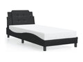 Black faux leather bed frame without mattress, 80x200 cm, XHXL05581