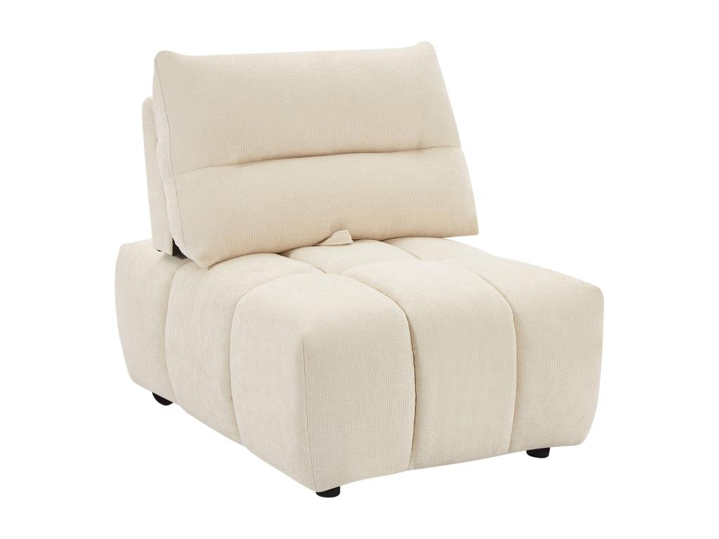 Decohaute UYPJ45862 Beige Textured Fabric Armchair with Adjustable Backrest