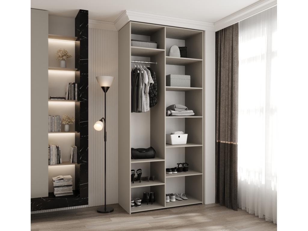 Como 1 245.5/110/50 2-door hinged wardrobe, cashmere/black JYAP58455