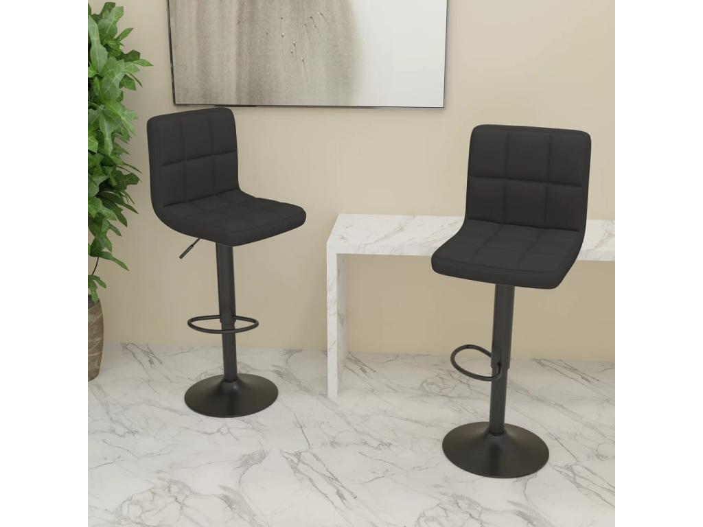Set of 2 black fabric bar stools THXL04484