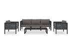 6-piece garden furniture set with cushions, anthracite wicker resin, LDZA54837