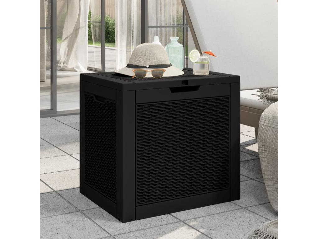 Black garden storage box 55.5x43x53 cm polypropylene GNZU40259