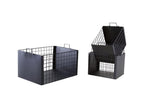 Matte black lacquered metal storage boxes, set of 3, VTEZ36701