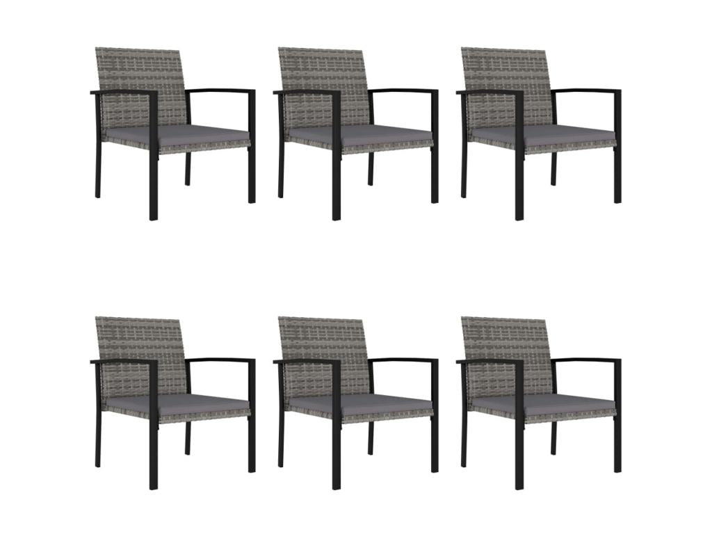 7-piece garden dining set, grey wicker resin, HFBB65348