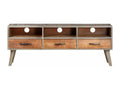Grey TV stand 130x35x51 cm Raw solid mango wood ITSH04583