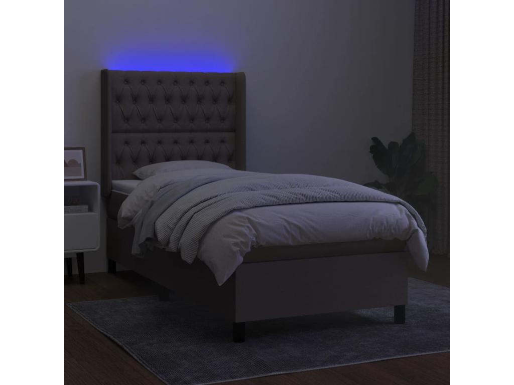 Decohaute bed base with mattress and LED lighting, 90x190 cm, Fabric MGNU35243