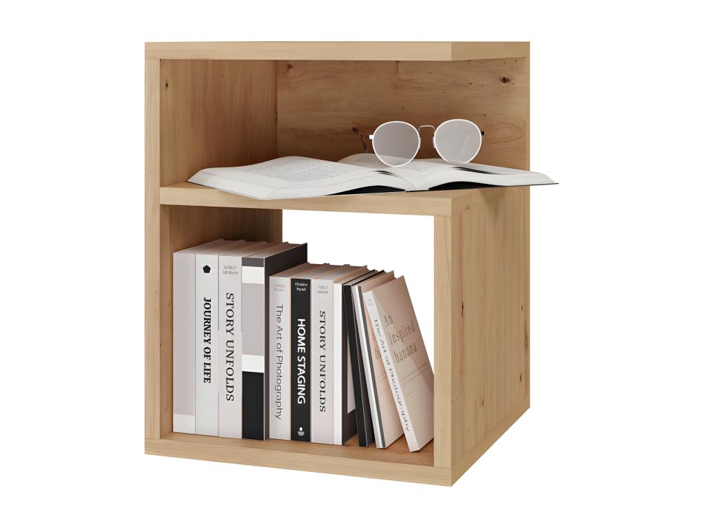 Decohaute T1 - Bedside Table - 59x40x32 cm - Side Table with 2 Drawers and Shelf - Scandinavian Style Bedside Table VNHT52534