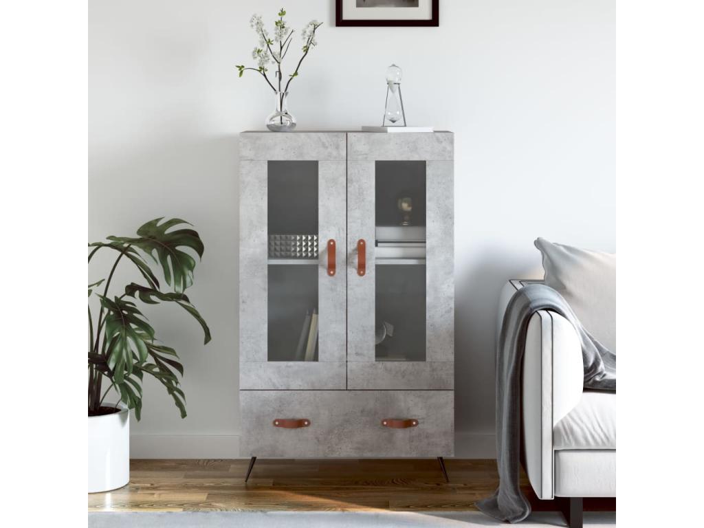 High sideboard, concrete grey, 69.5x31x115 cm, engineered wood, PXVJ98200