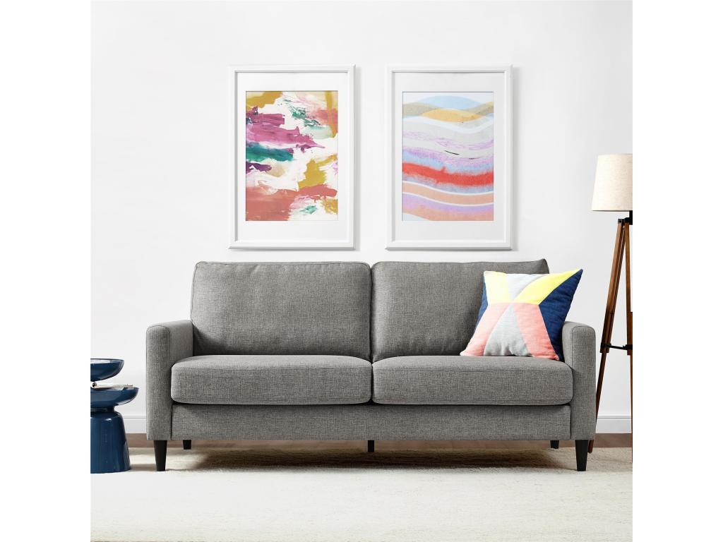 Kaci - 3-seater sofa in grey fabric-look fabric CDKR49438