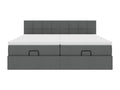 Ottoman bed frame with dark grey mattress 160x200cm fabric TWTZ56835