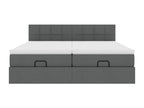 Ottoman bed frame with dark grey mattress 160x200cm fabric TWTZ56835