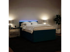 Decohaute bed base and blue 140x200 cm velvet mattress PBSC34081