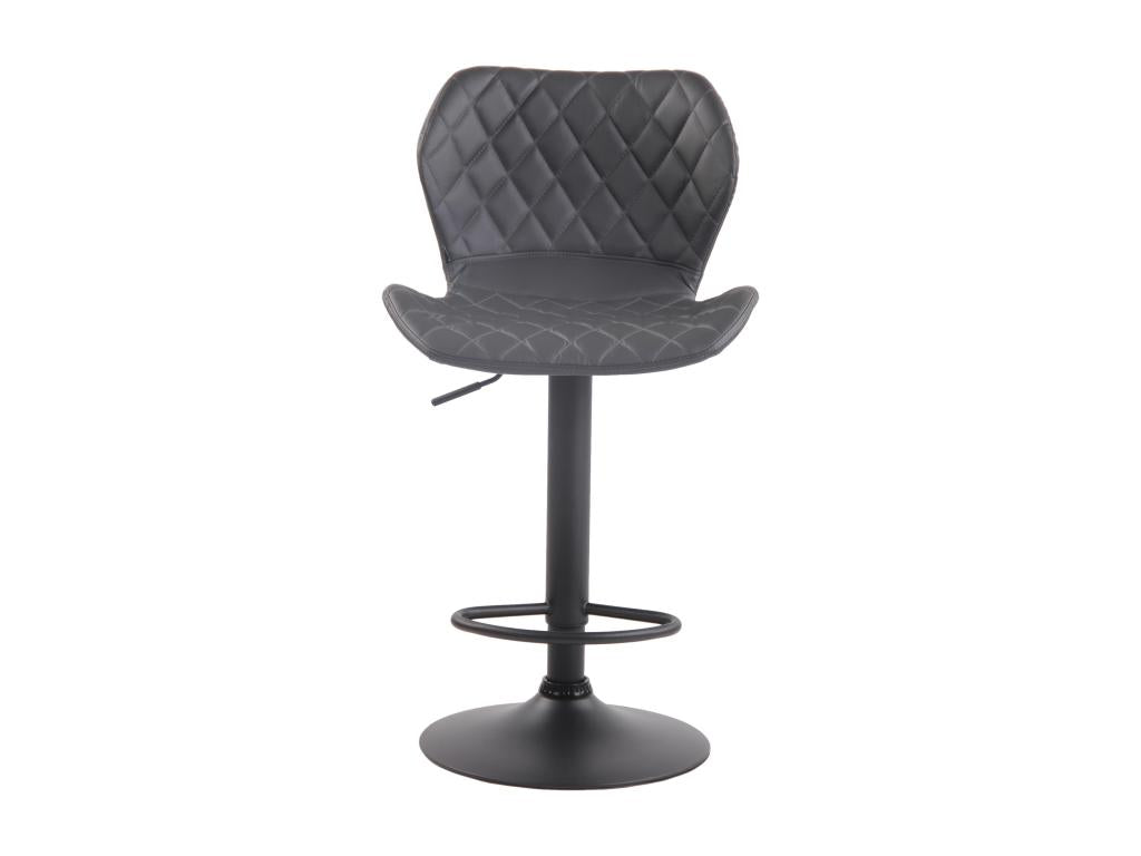 Set of 2 Bar Stools - Faux Leather / Metal - Grey - Decohaute VJBJ42499