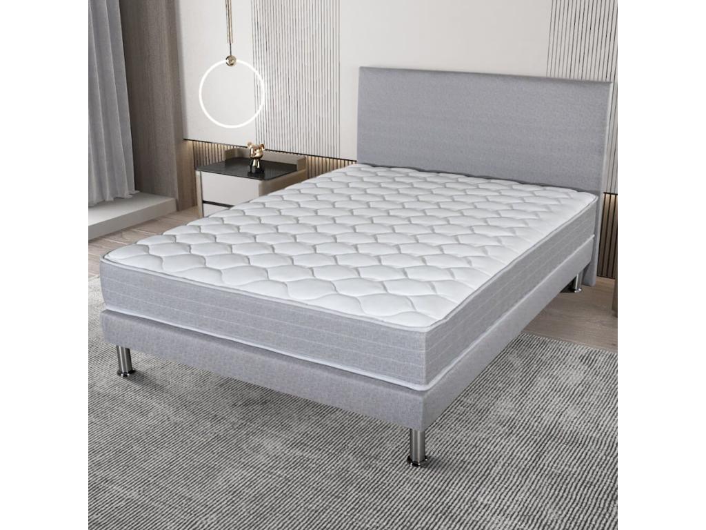Decohaute mattress with headboard and bed base 160x200 SR9 - Light Grey - Firm support RRUB75069