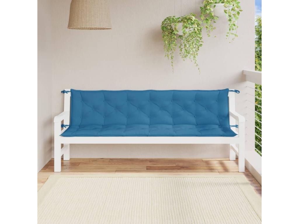 Garden bench cushions, set of 2, blue, Decohauteé fabric, QNUM08400
