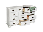 Decohaute apothecary chest of drawers with 11 drawers in solid pine with white stain GCEL32743