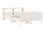 Bed frame without mattress, white, 135x190 cm, solid pine wood, IFVM16240