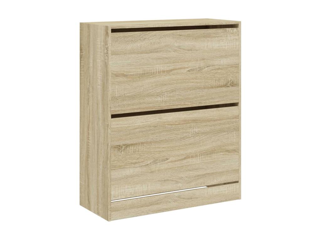 Domopure oak shoe cabinet 80x34x96.5 engineered wood FJFS82893